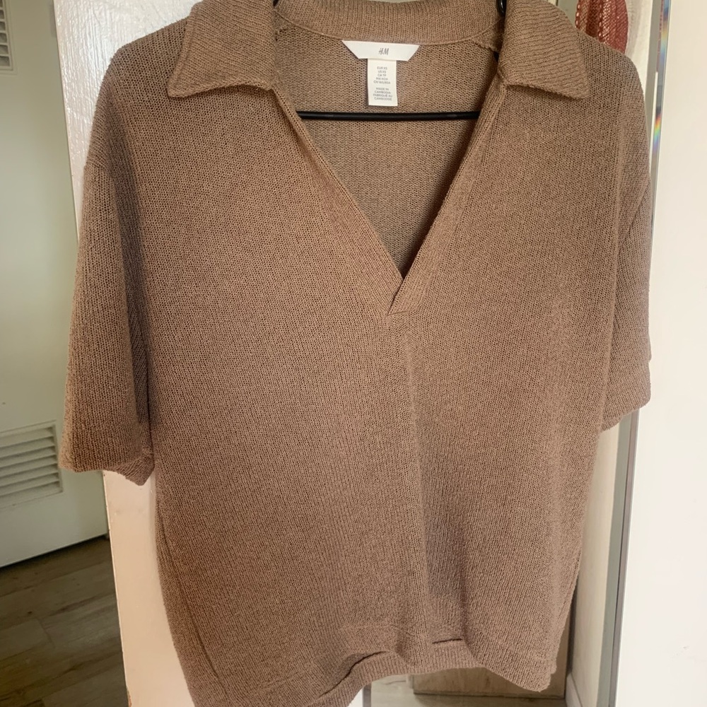 Light brown Collar Top H&M